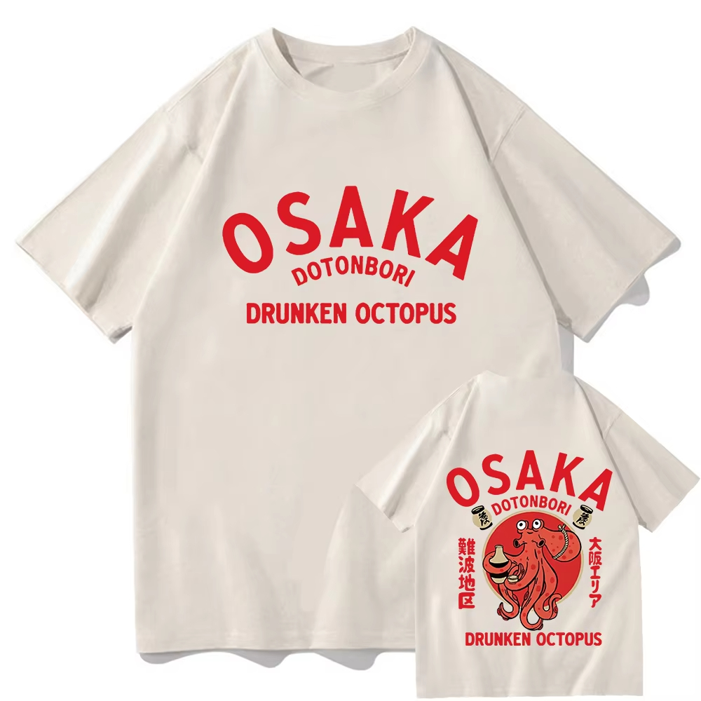 Vintage Fashion Osaka - Osaka Dotonbori Drunken Octopus T-shirts Japanese