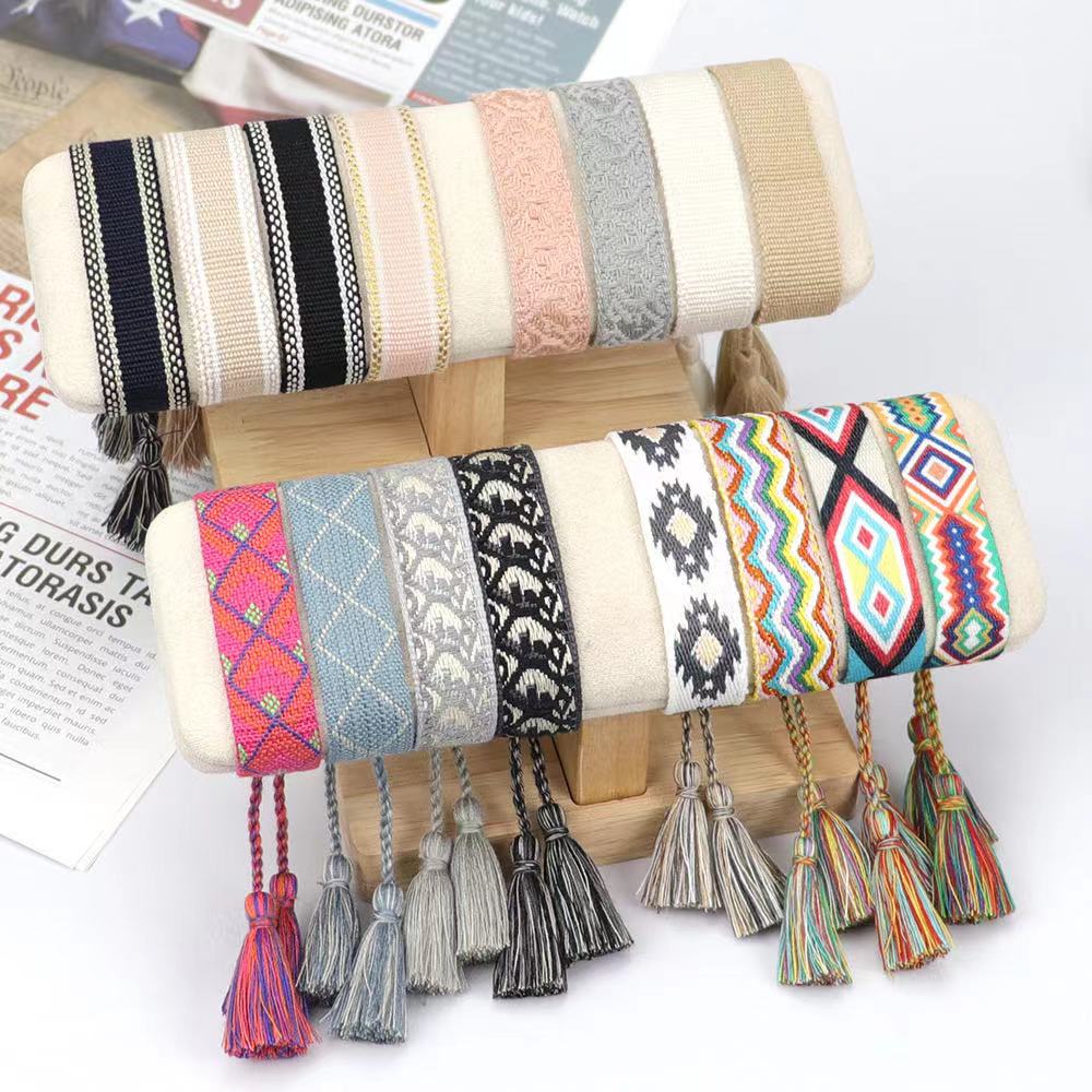 Vintage Vibes Fashion - Plain Woven Bracelets Candy Color Stacking