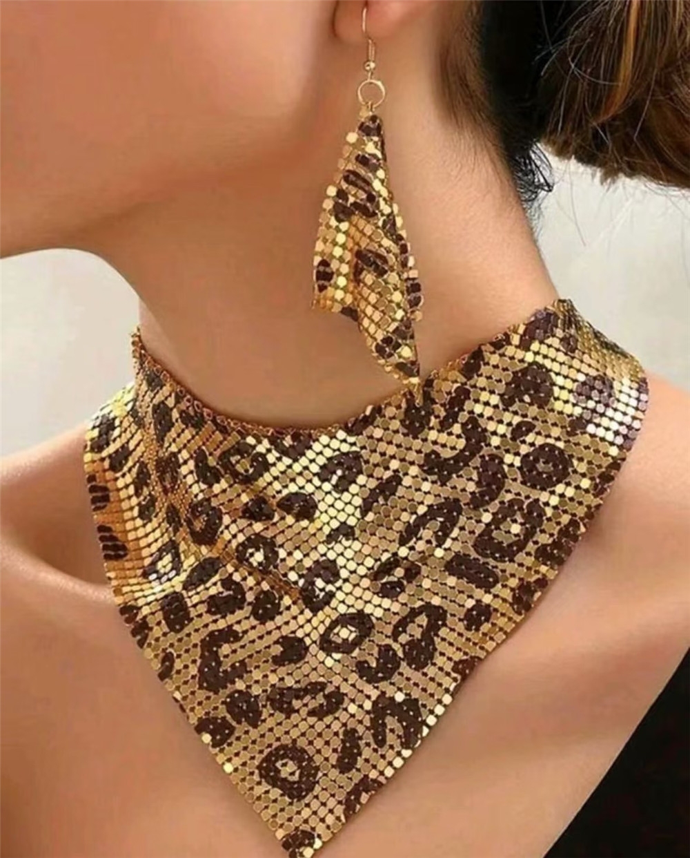 Vintage Fashion Designer - Fashion Leopard Print Jewelry Set, Sexy