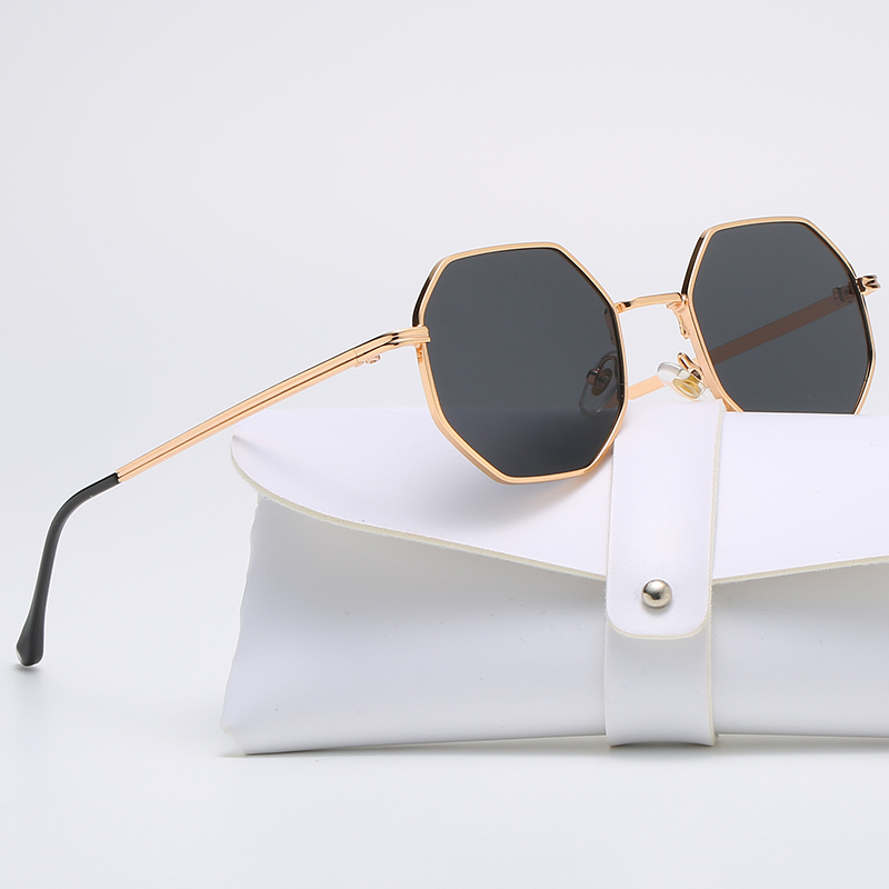 Vintage Fashion Designer - Square Polygon Metal Sunglasses Vintage Women