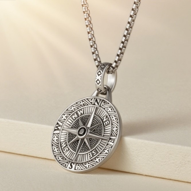 Vintage Compass Pendant Neckla - Vintage Fashion Guide review and price