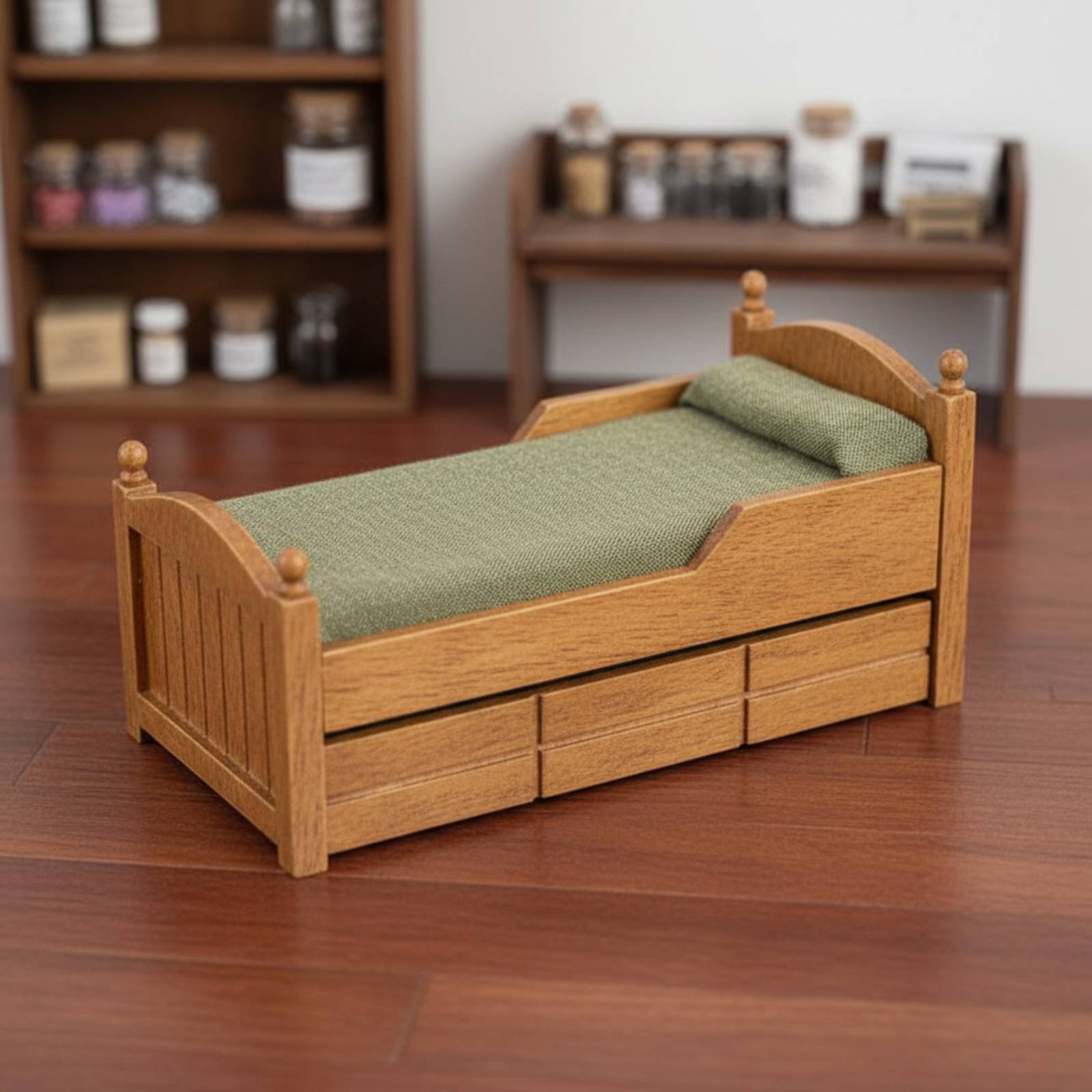 1:12 Scale Wooden Bed Handmade - Vintage Fashion Designer review and price