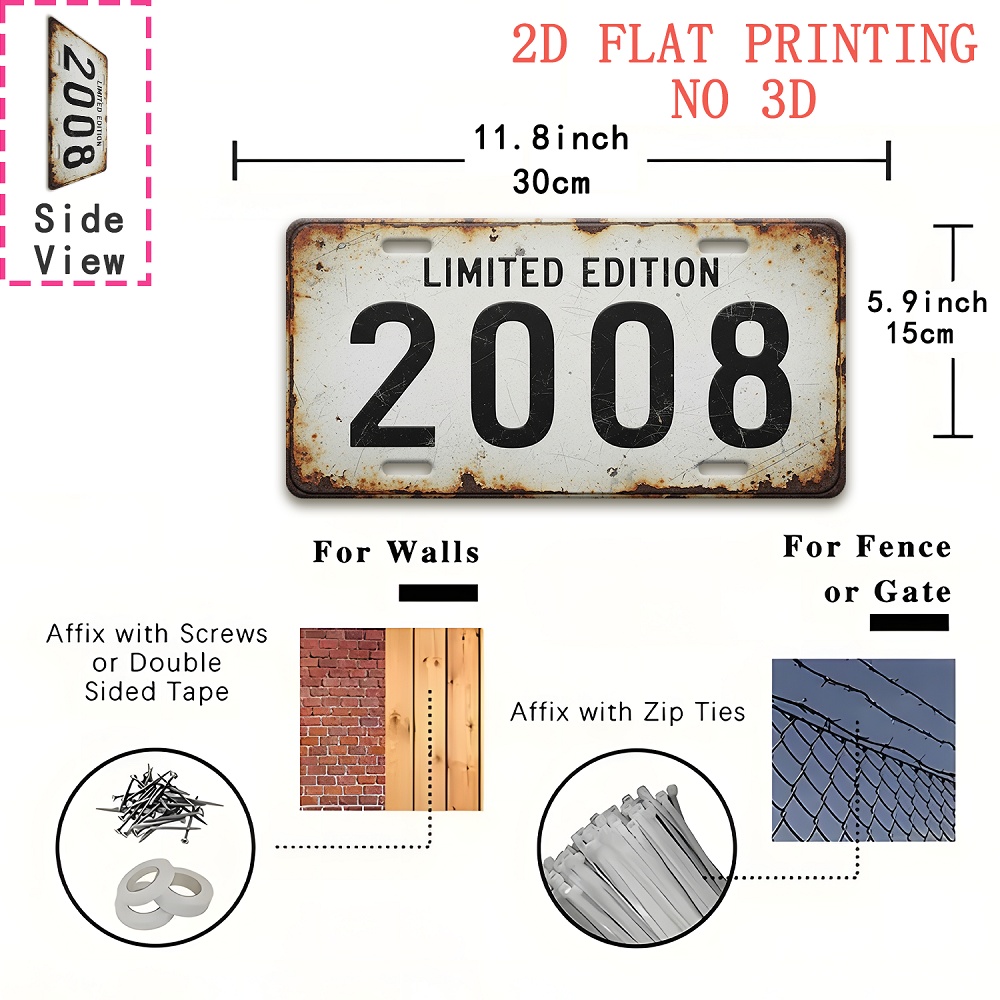 1pc Retro 2008 Aluminum Sign | - Vintage Fashion Plates review and price