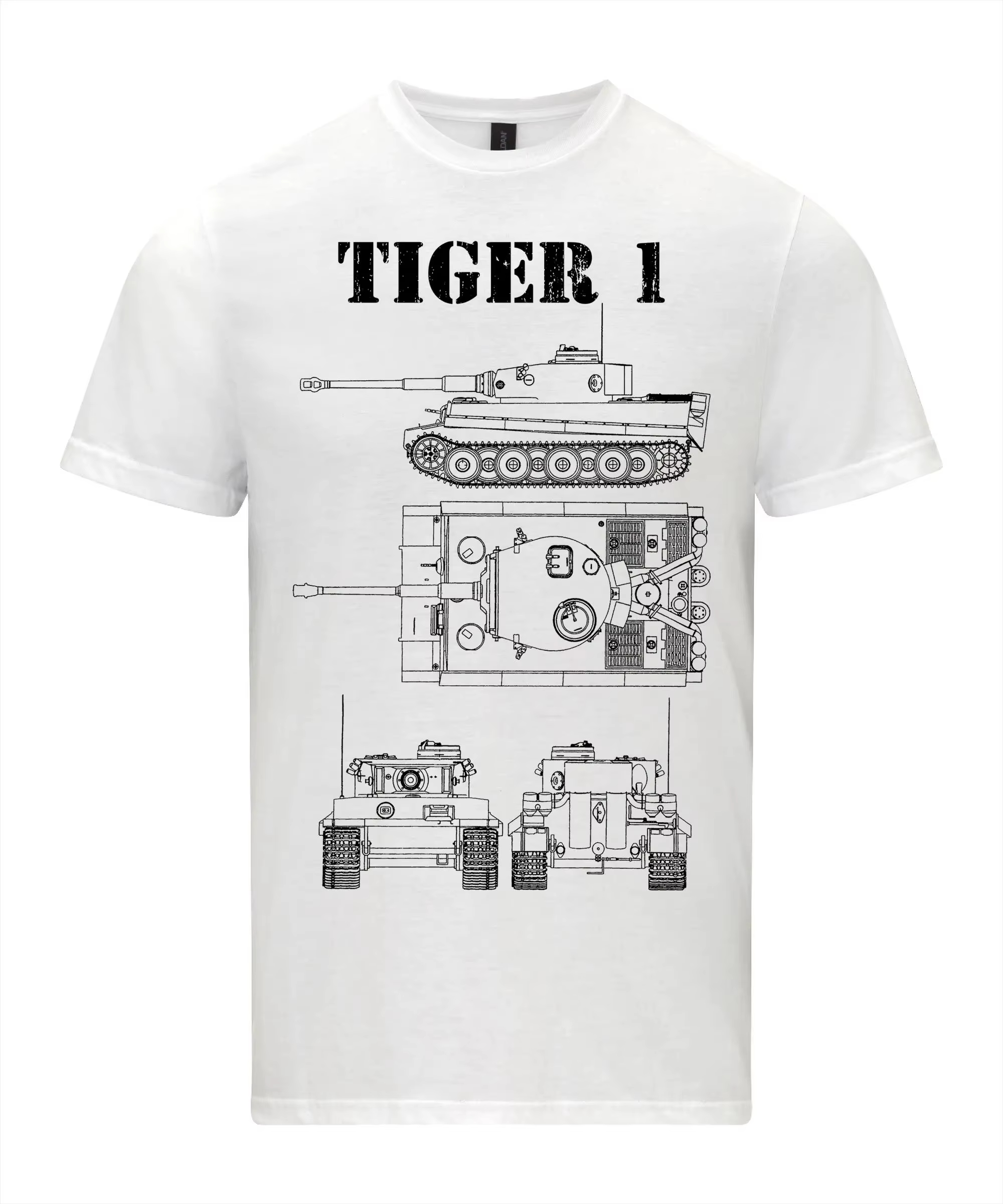 Tiger 1 Tank T-Shirt Technical - Vintage Fashion Drawings review and price