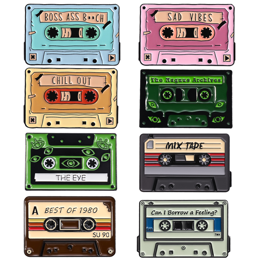 Vintage Music Tape Enamel Broo - Vintage Vibes Fashion review and price