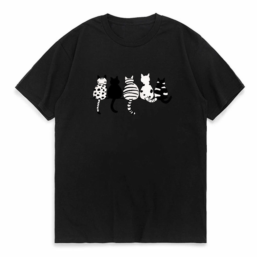 Cat Gang Drawing T-Shirt Women - Vintage Fashion Drawings review and price