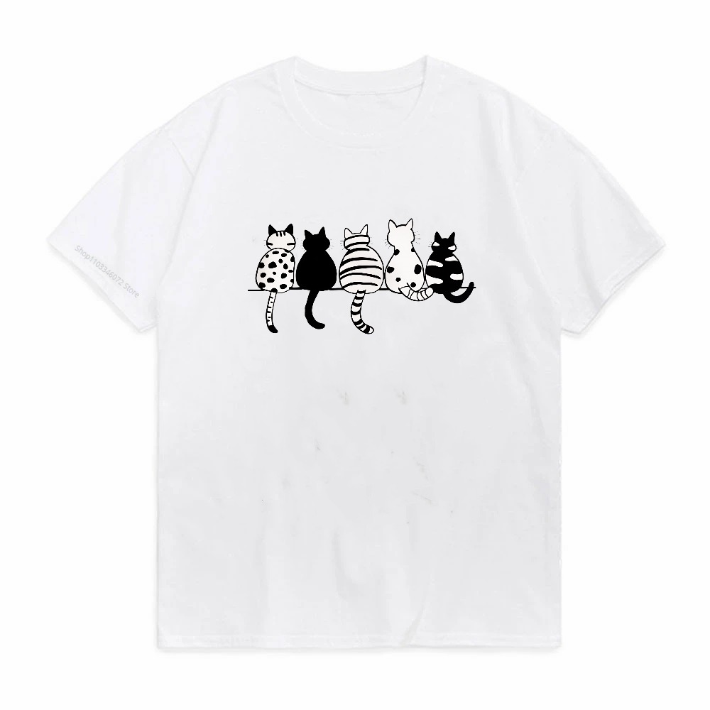 Cat Gang Drawing T-Shirt Women - Vintage Fashion Drawings review and price