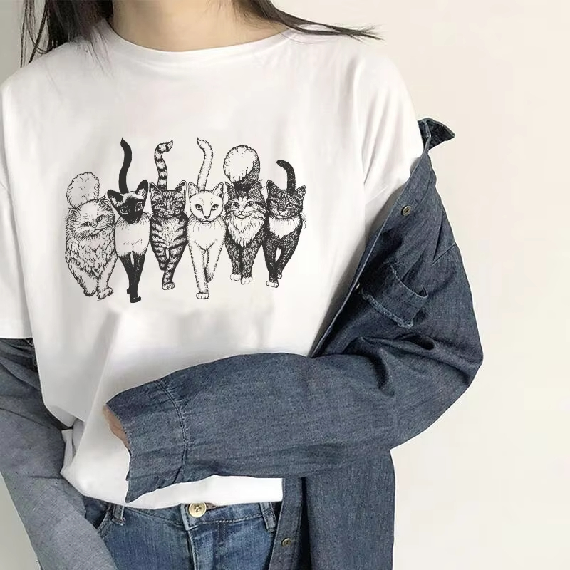 Cat Gang Drawing Women T-Shirt - Vintage Fashion Drawings review and price