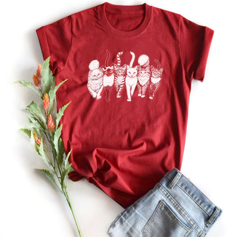 Cat Gang Drawing Women T-Shirt - Vintage Fashion Drawings review and price
