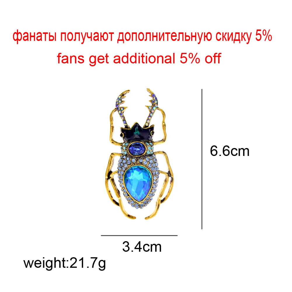 Blucome Blue Crystal Beetle Br - Vintage Fashion Bug review and price