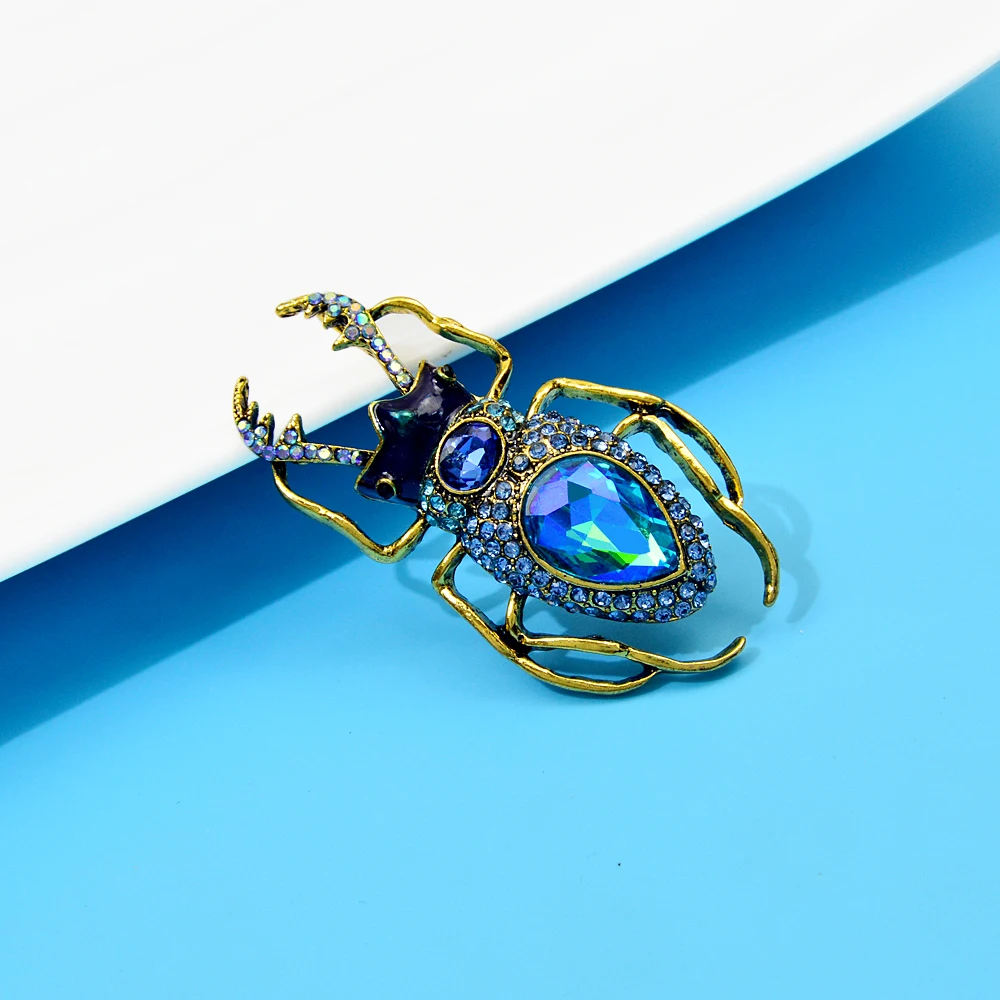 Blucome Blue Crystal Beetle Br - Vintage Fashion Bug review and price